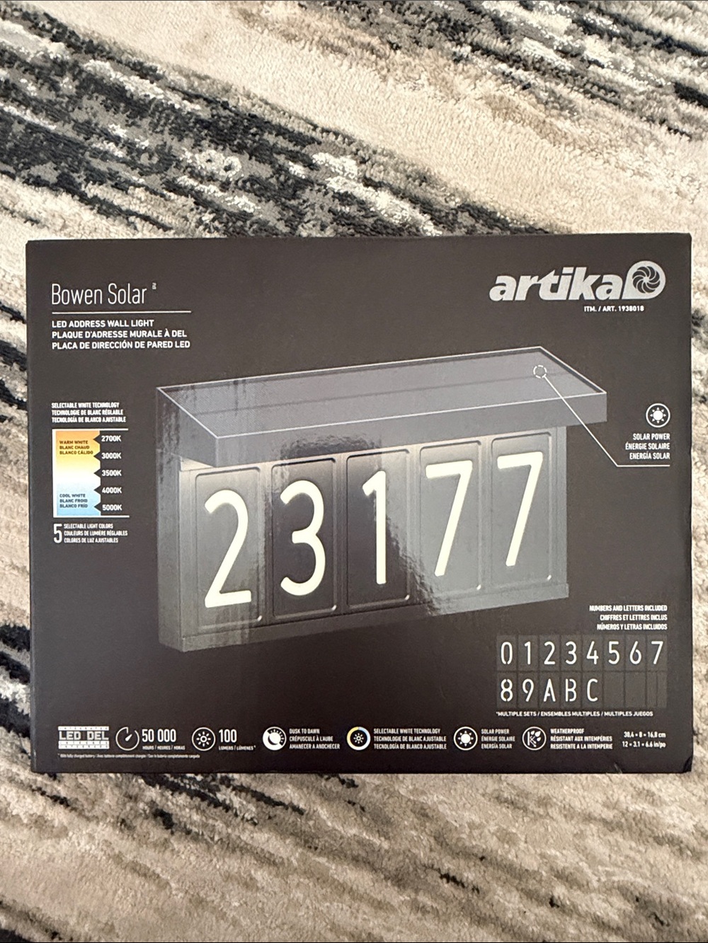 Artika Bowen Solar LED Address Wall Light